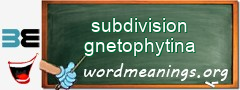 WordMeaning blackboard for subdivision gnetophytina